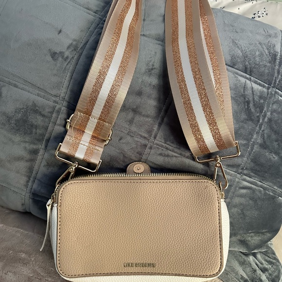 like dreams Handbags - Tan and Cream Crossbody Bag